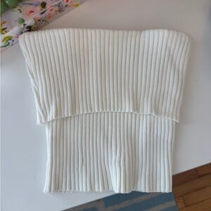 Zara Cream Ribbed Knit Top
